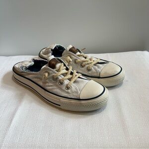 Converse White and Tan Sneakers Classic Canvas Design